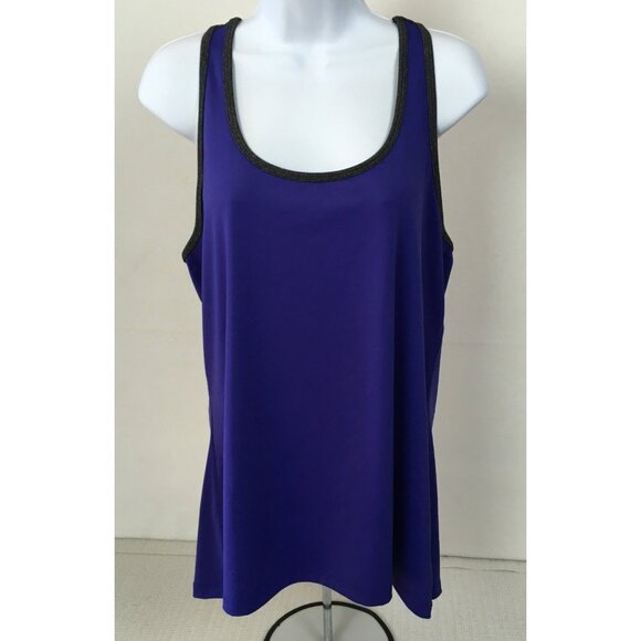 Xersion Womens Tank Top XL Blue Black Quick-Dri Racerback Sleeveless - Picture 1 of 12